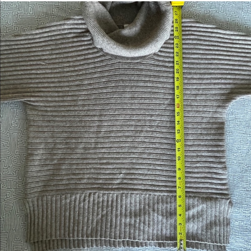 Moth by Anthropologie Ribbed Turtleneck / Cowl Neck Sweater, Brown - Size XL